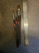 M Grumbacher NY Vintage Brush Flat 4675 Hyplar Set Of 4