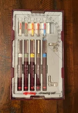 ROTRING Rapidograph VINTAGE Technical Drawing 5 Pen Set 155415 Made in Germany