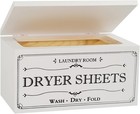Rustic Farmhouse Decor Dryer Sheet Holder With Hinged Lid - For Small, White 