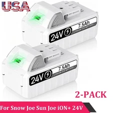 2 Pack 7.5Ah 24V Battery for Snow Joe + Sun Joe iON+ 24V 24VBAT-LTX 24VBAT-LTW
