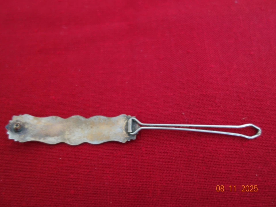 ANCIENNE BARRETTE ART NOUVEAU LIBELLULE OISEAU BRONZE ARGENTE FEMME - Photo 3/4