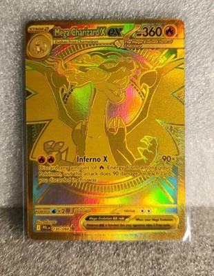 Mega Charizard X ex 130/094 Gold Hyper Rare Phantasmal Flames Pokemon TCG NM
