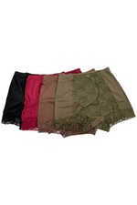 Rhonda Shear Women's 4pk Pin-Up Panty w/ Lace Detail Black/Olive