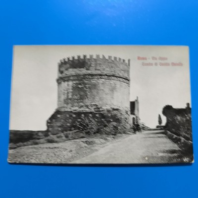 ROME VIA APPIA TOMB OF CECILIA METELLA POSTCARD SMALL BLACK AND WHITE