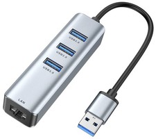 USB 3.0 to Ethernet Adapter,3-Port USB 3.0 Hub with RJ45 10/100/1000 Gigabit ...