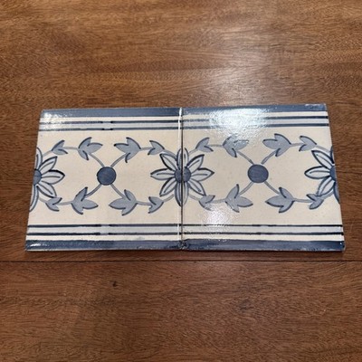 2 Sant Anna Ceramic Portugal Portuguese Blue Border Decorative Listello Tile