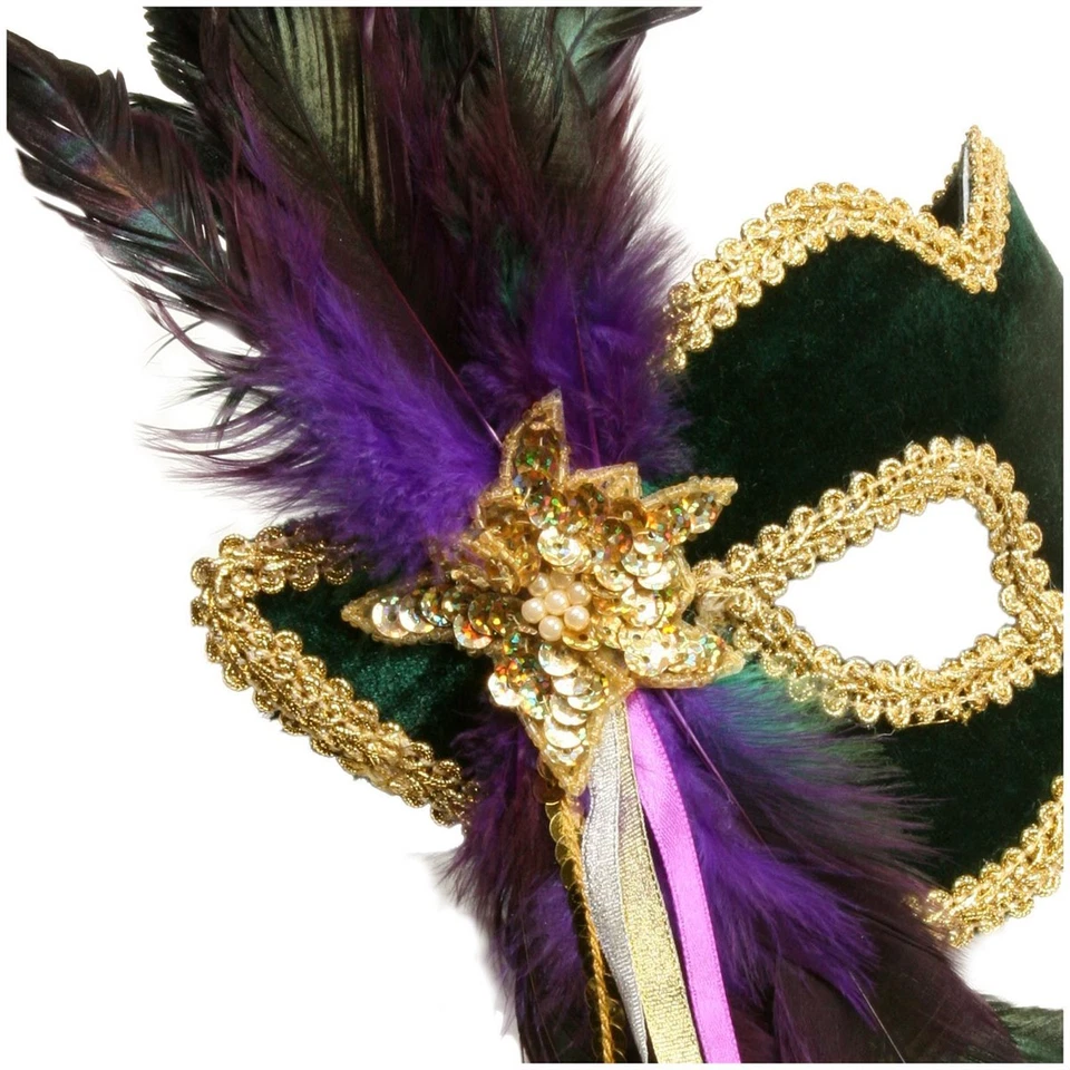 Máscara para parejas de plumas de Mardi Gras Rubie's Foto 3 de 3