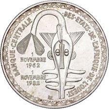[#1166937] West African States, 5000 Francs, 1982, Silver, AU, KM:11