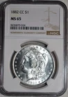 NGC MS-65 1882-CC Morgan Silver Dollar, Impeccable, Cartwheeling Gem!