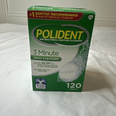 Polident 3-Minute Denture Cleanser Tablets Antibacterial - 54 Ct Exp: 01/2024