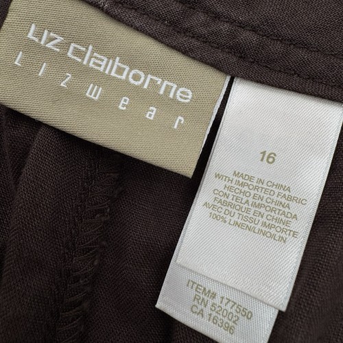 Damen-Cargohose Leinen weites Bein 16 minimalistisch Resort Capsule Freizeit zum Binden Cropped - Bild 9 von 10