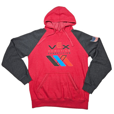 Vex Robotics Competition Hoodie Red Gray M Roo Pocket USA Flag 22 World Champion