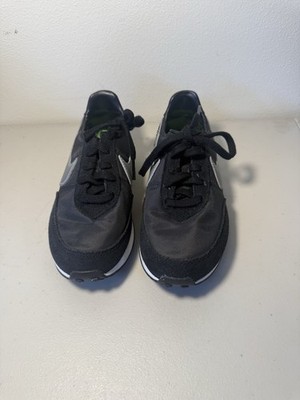 Nike Waffle Trainer 2 Black White Green DC6477-003 Kids Size 13C