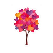 Heart Tree Kiss-Cut Sticker Cute Love Tree Vinyl Decal for Laptop Water Bottle