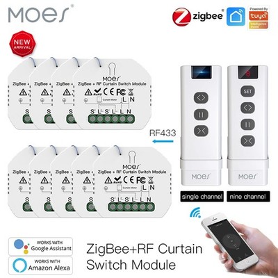 Moes DIY ZigBee RF433 Curtain Module: Motorized Blinds, 2MQTT, App & Voice Contr