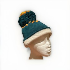 Andres Ski Knit Stocking Hat wool Vintage 70s 80s pom beanie Striped Groovy