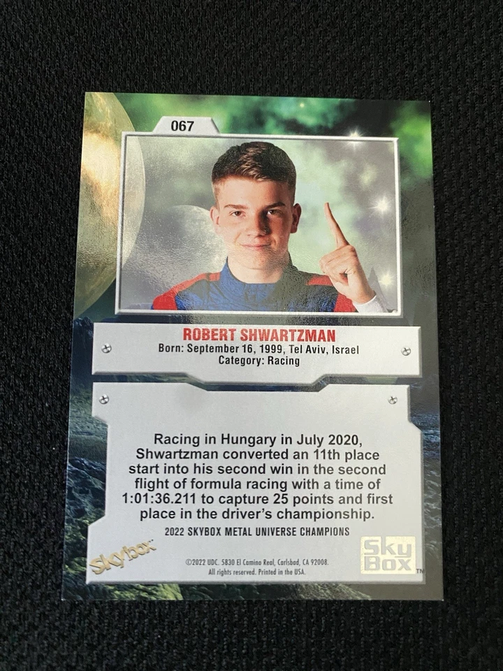 2022 Skybox Metal Universe Champions - Robert Shwartzman #067 (RC) spectrum - Image 2 of 2
