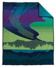 Pendleton~Beaver State~Northern Lights~Robe Wool/Cotton Blanket~64x80~USA~NWT