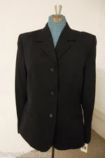 Womens Blazer jacket size 10  Black Executive Cintas lined wool blend  New *