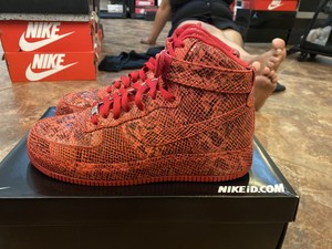 nike air force 1 snakeskin red