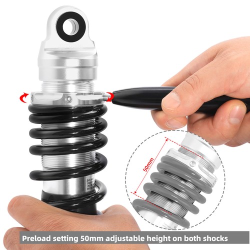 Remote Reservoir Rear Suspensions Shocks For Harley Street Road Glide 2014-2024 - Foto 12 di 19