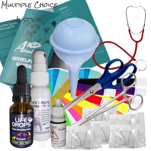 Puppy Kitten cat Birth & Whelping Kit Forceps Aspirator life drops Breeder Guide