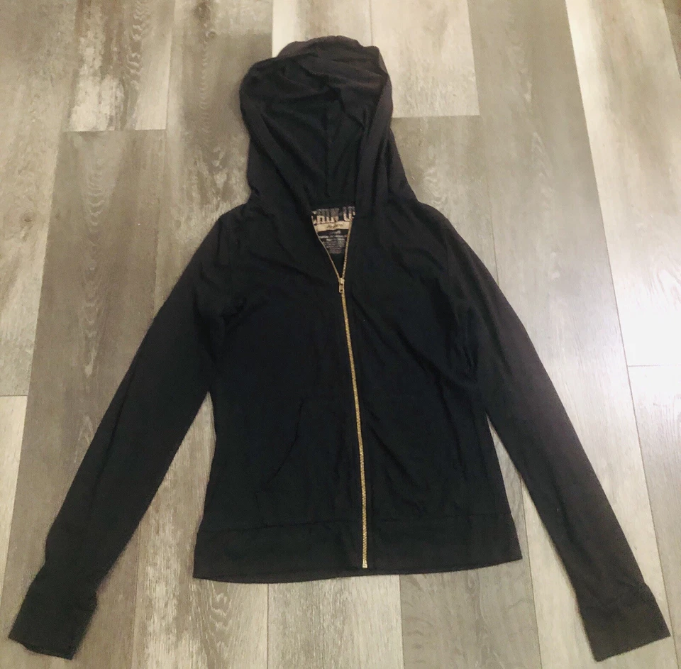 Chin Up Brand Small Black Zip Up Hoodie  - Image 3 of 4