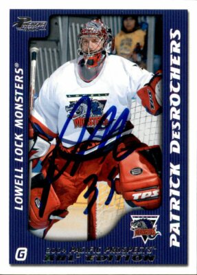Patrick Desrochers Signed 2003-04 Pacific AHL Prospects card Lowell Lock Monster