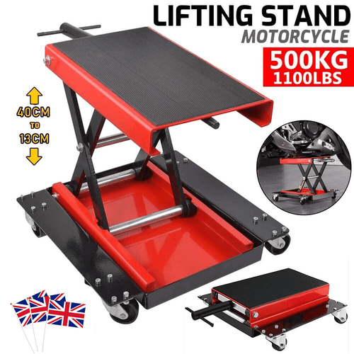 Motorcycle Jack Lifting Platform up to 500kg 1100 lbs Mounting Stand with Wheels - Picture 3 of 18