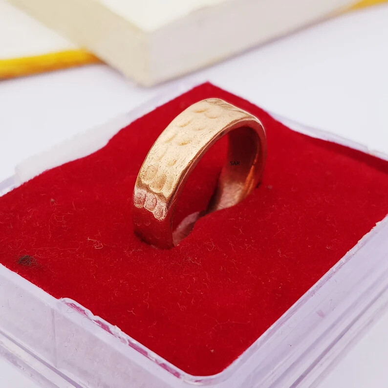 Pure Copper Adjustable Band Ring Man and Woman Handmade Solid Copper