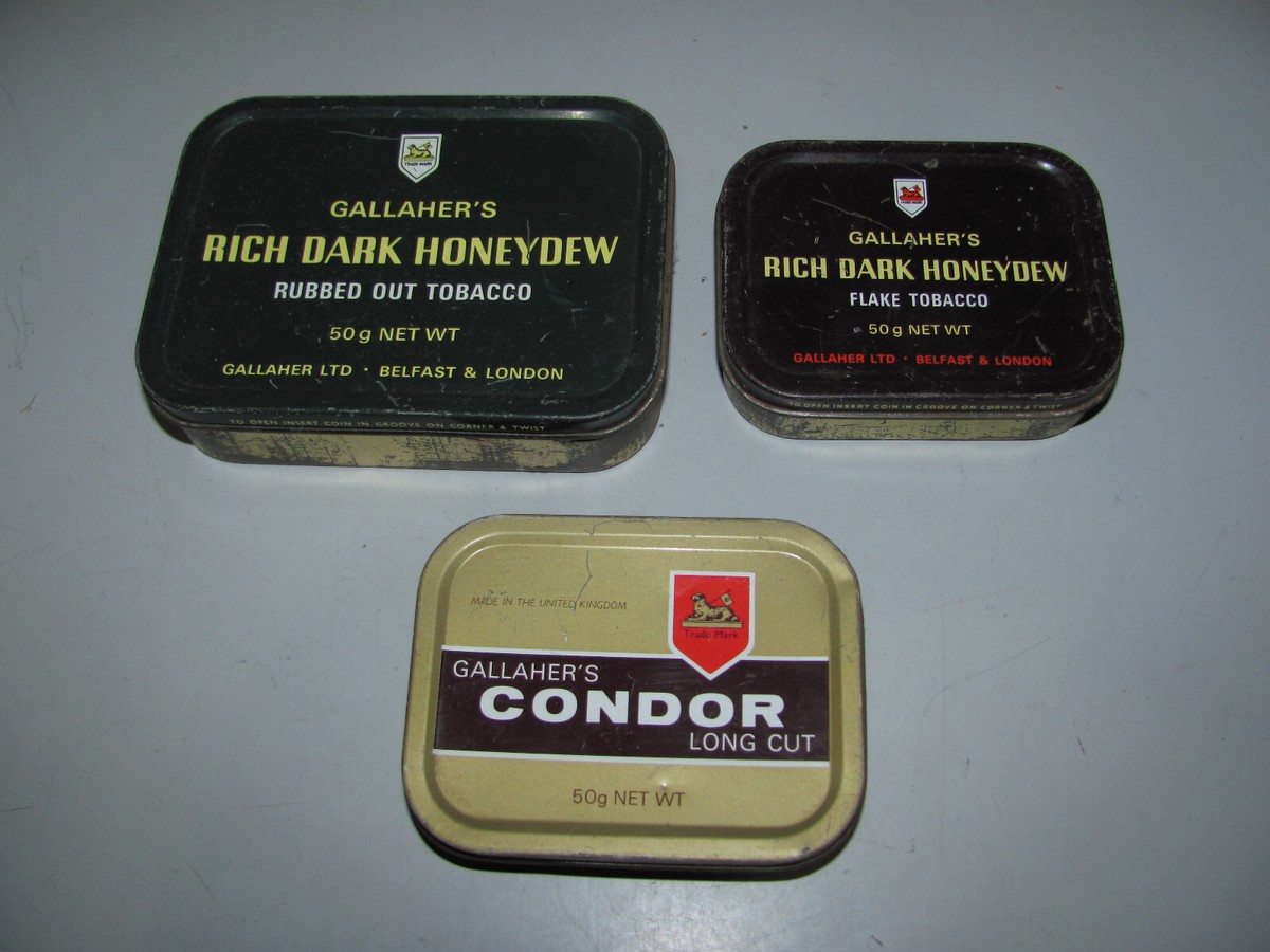 Gallagher's Dark Honeydew - Condor- Tobacco Tins x 3 In As Shown Condition 