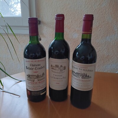 Rarität 3 Flaschen alter Bordeaux u.a.Chateau Les Ormes de Pez 1986 St. Estephe 