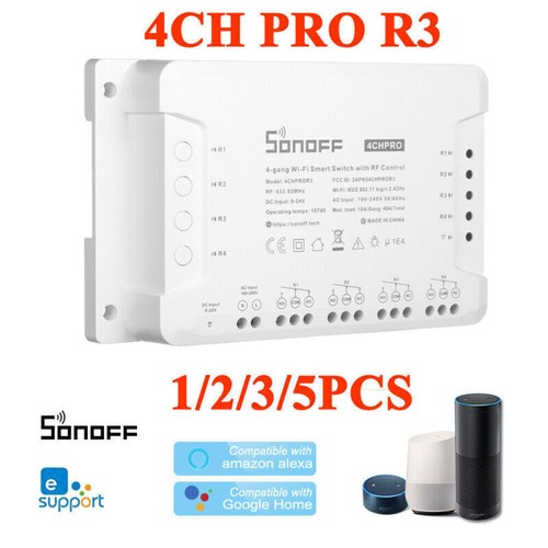 (1-5pcs)SONOFF 4CH R3/PRO R3 RF 433MHz 4 Gang WiFI Switch Smart Home Wholesale - Bild 3 von 14