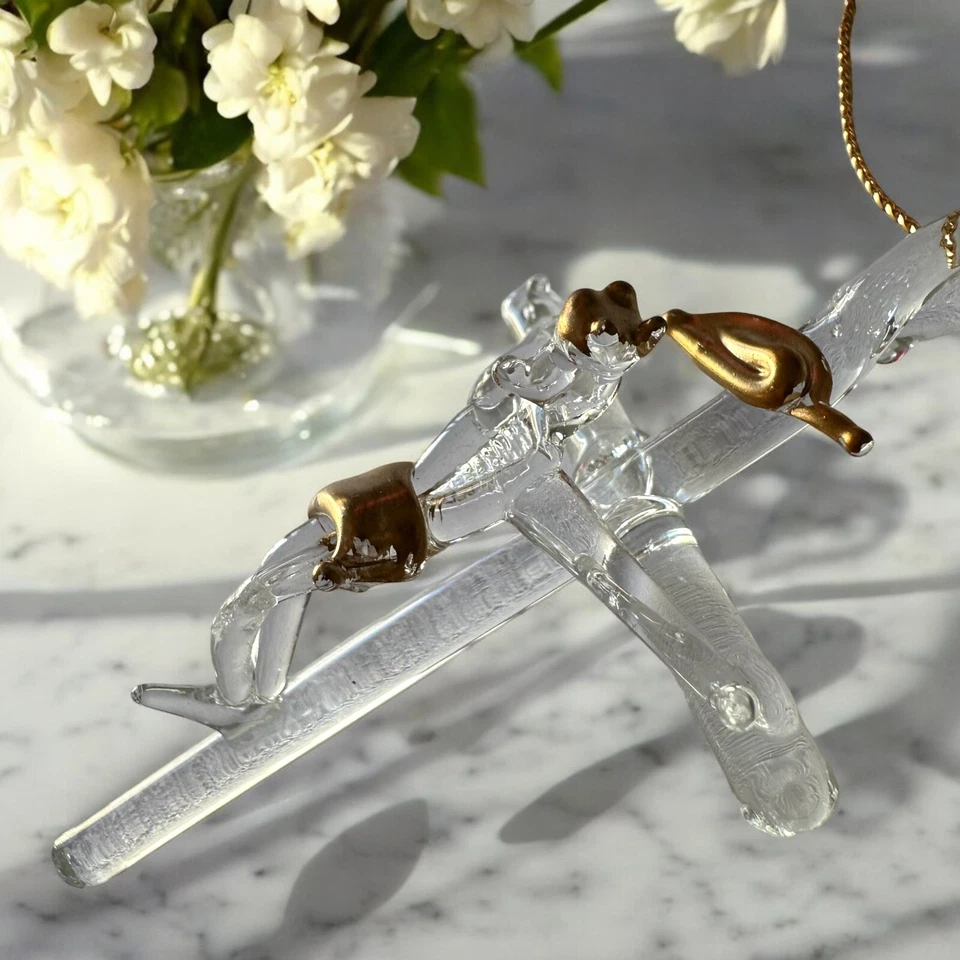 20 Piezas Crucifijo Colgante Vidrio Soplado a Mano Obra de Arte Mexicano Fiesta Religiosa Favor Foto 4 de 4