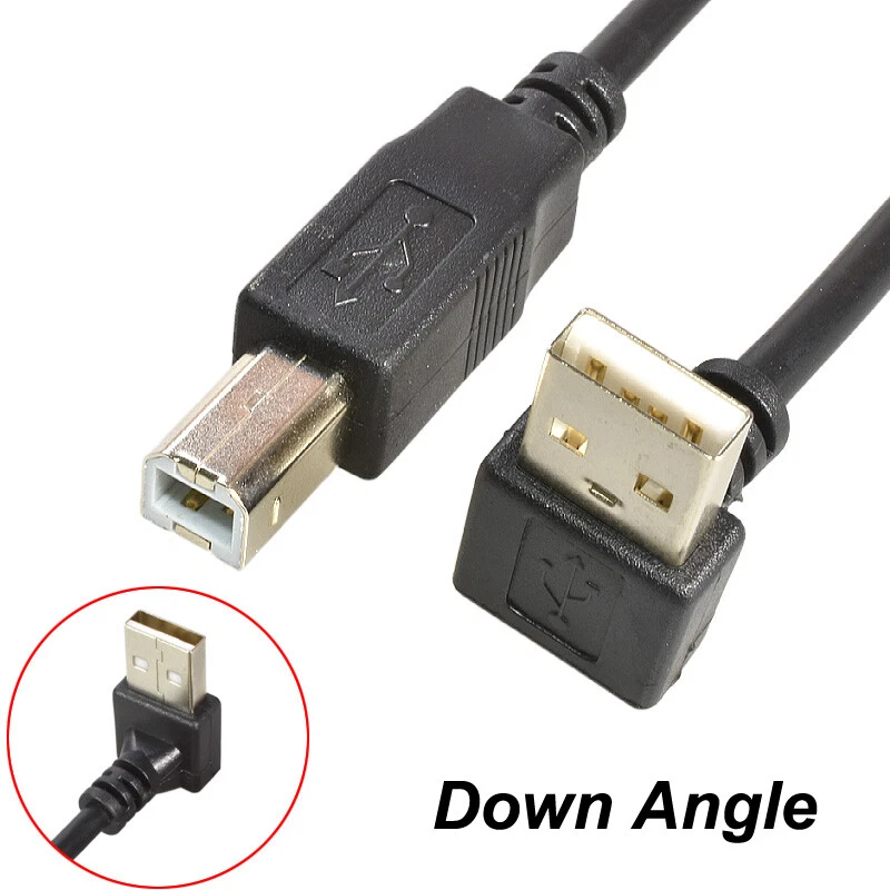 90 Degree Right Angle USB Printer Cable Lead Type A Male to B Male 1 Metres - Image 3 of 4