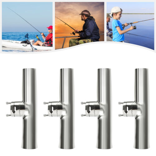 4 x support de canne à pêche support marine bateau rail support support de canne en acier inoxydable -