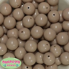 20mm Tan Acrylic Solid Bubblegum Beads Lot 20 pc. Chunky Gumball