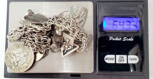 Vintage JB Sterling Silver Large Heavy Quadruple Link 15 Charm Bracelet 7.5" 64g - Picture 12 of 12