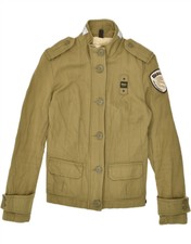 Blauer Womens Military Jacket Uk 10 Small Khaki Cotton Bo01
