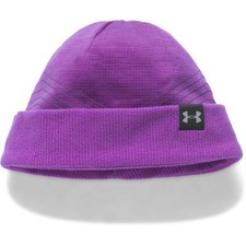 New Under Armour UA ColdGear Reactor Fleece Beanie 1299885 Purple OSFM Girl 4-7