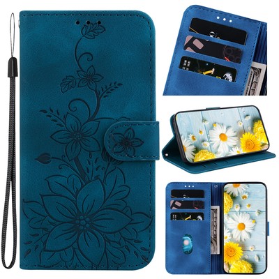 Magnetisch Handyhülle For Tecno POP 5P 6 4 8 Pova 5 4 3 2 NEO3 Leder Lilie Blume
