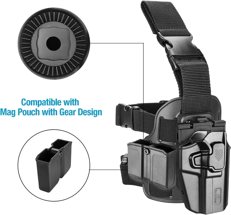 Level II Tactical Drop Leg Holster,Universal Leg Holster Fits 100+ Pistols Glock - Image 4 of 4