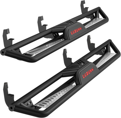 6 Inch Running Boards 550LB Side Steps Three-Tube Non-Slip Design Black Powder C