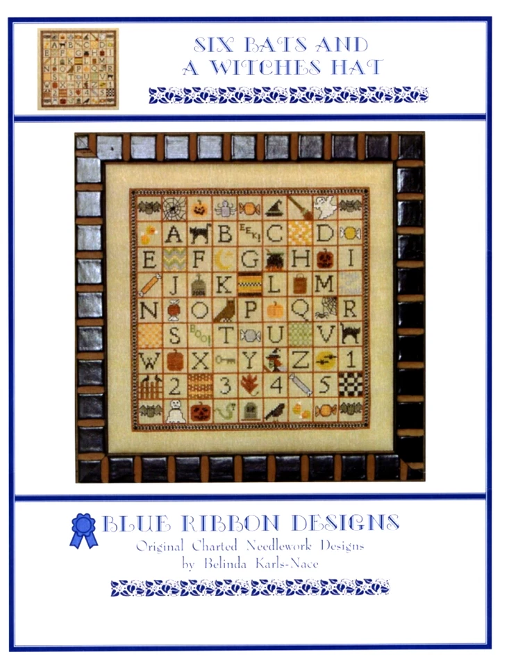 Six Cats and a Witches Hat Cross Stitch Embroidery Pattern Blue Ribbon Designs - Image 2 of 3
