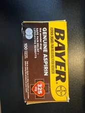 Bayer Genuine Aspirin 325mg Pain Relief Fever Reducer Fast Relief Tablet 100ct