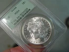 PCGS 1886 MS64 Morgan Dollar Blazer green label holder