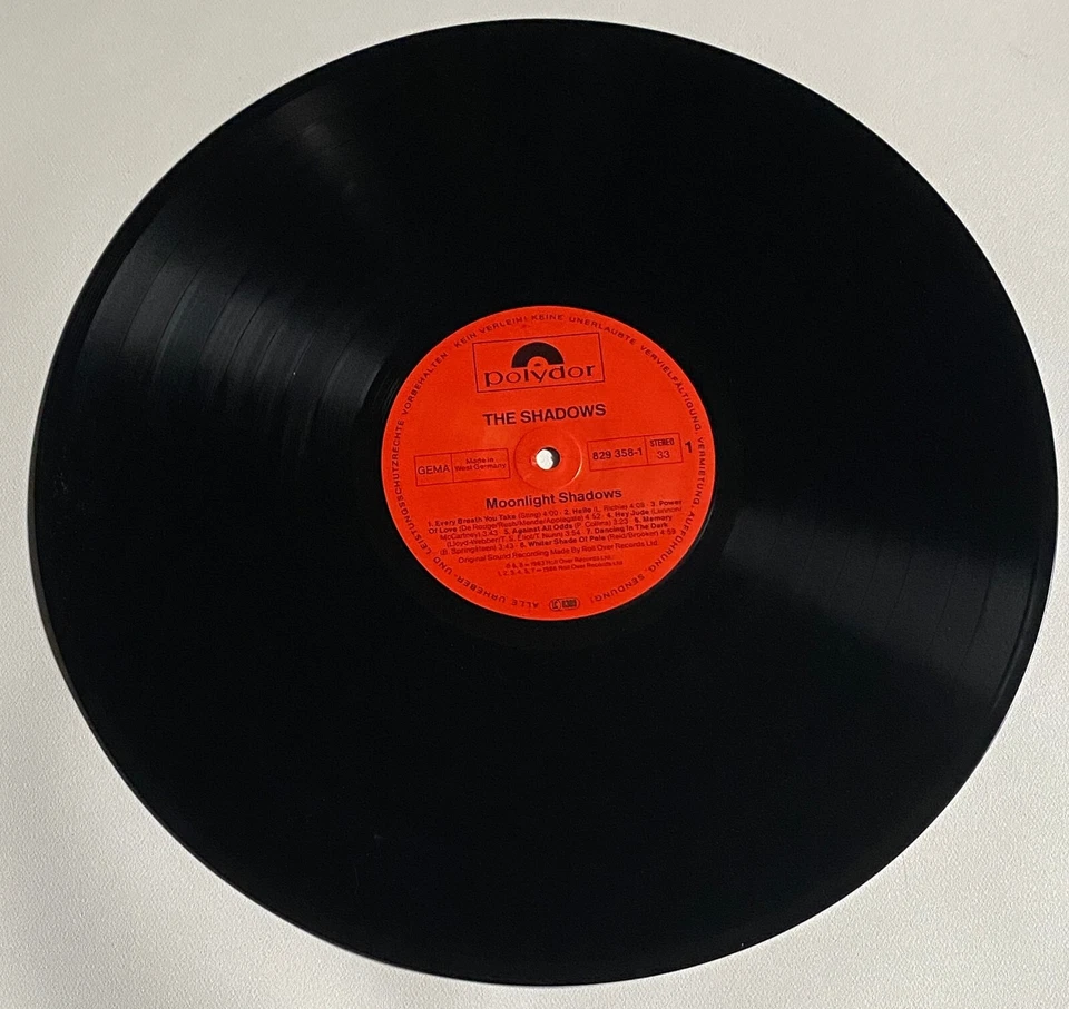 THE SHADOWS - MOONLIGHT SHADOWS 1986 UK 12" VINYL LP EXCELLENT - Image 3 of 4