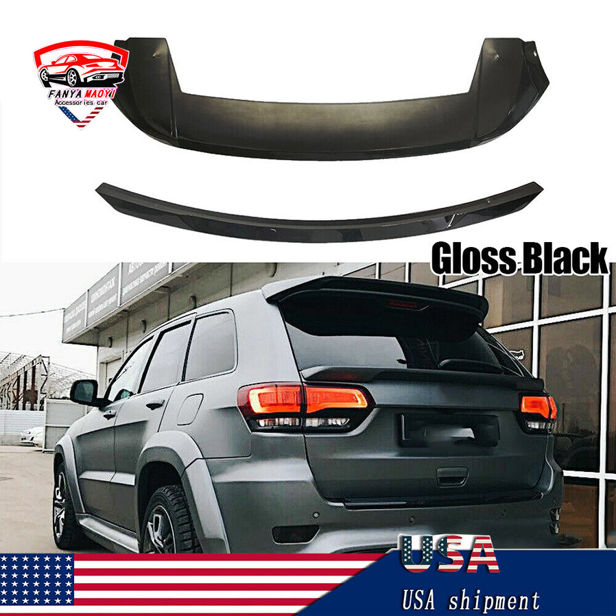 FOR 2014-2020 JEEP GRAND CHEROKEE R STYLE REAR ROOF SPOILER + TAIL GATE MID WING
