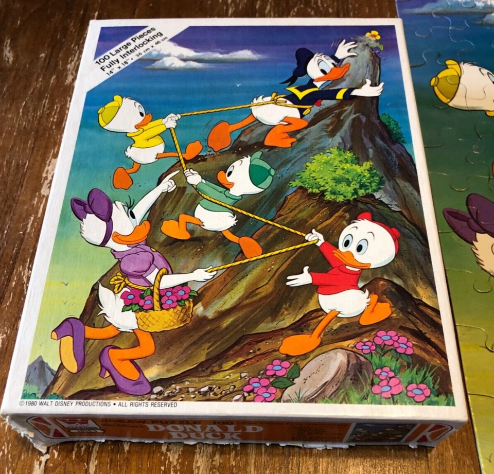 VINTAGE 1980 Whitman Walt Disney DONALD DUCK DAISY & NEPHEWS PUZZLE 100 Pieces - Image 3 of 4