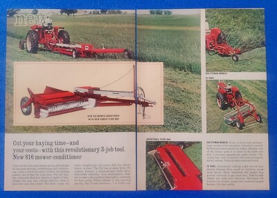 1967 INTERNATIONAL HARVESTER MODEL 816 MOWER-CONDITIONER ORIGINAL 2 PG PRINT AD